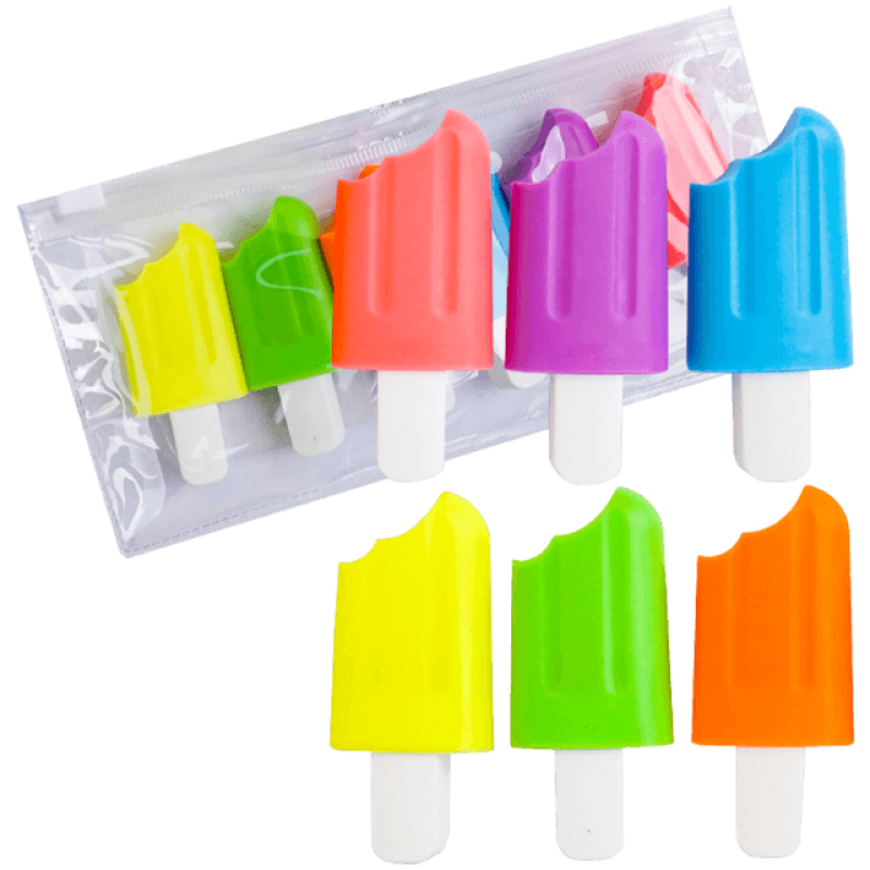 Textmarker mini fluorescent inghetata 6 buc